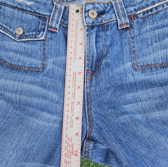 Marithe Francois Girbaud Distress Boot Jeans Flap Snap button pockets Y2K - Picture 11 of 15